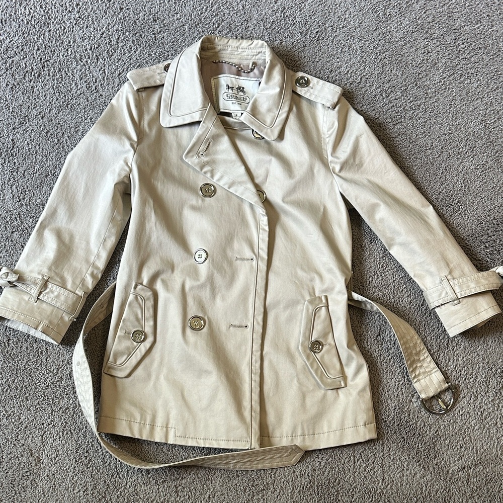 Coach 1941 Short Trench Raincoat w/ belt